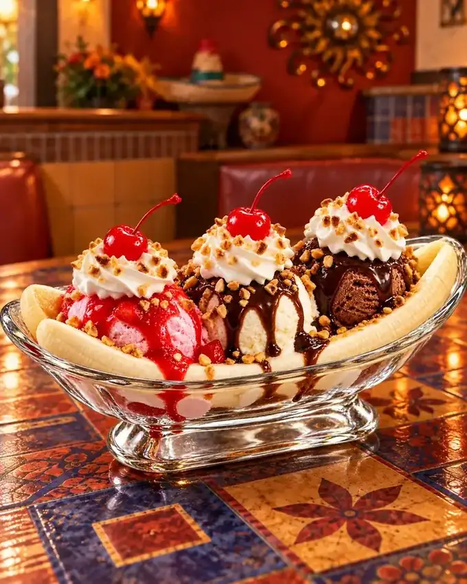 Banana split de La Parrilla Tap